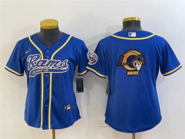 Women's Los Angeles Rams Royal Team Big Logo With Patch Cool Base Stitched Baseball Jersey,We sell and wholesale Women's Los Angeles Rams Royal Team Big Logo With Patch Cool Base Stitched Baseball Jersey on line form chian!